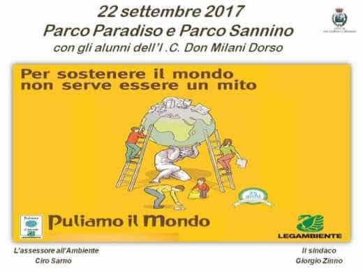 San Giorgio, “Puliamo il mondo”: sindaco e studenti in campo per ripulire i parchi