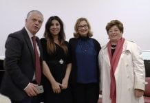 Nicoletta Mantovani con gli organizzatori del Memorial Albanese