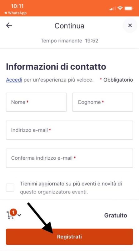 tutorial eventi biglietti