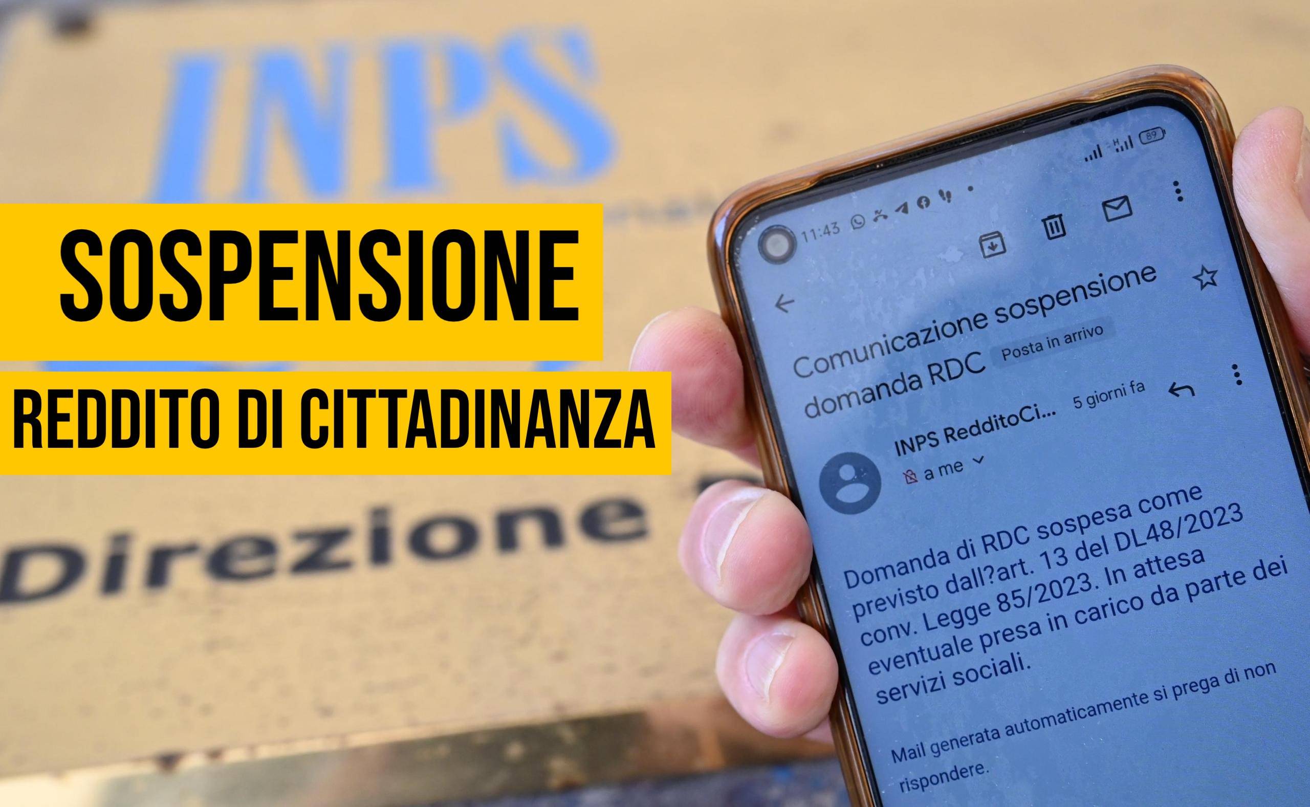sms sospensione reddito