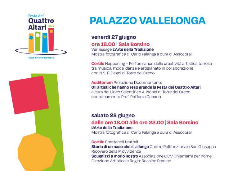 Festa dei Quattro Altari: gli eventi a Palazzo Vallelonga