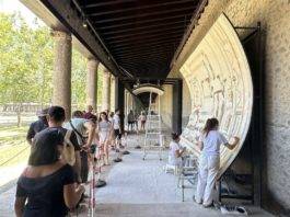 Pompei: restauro del soffitto della casa con panificio della Regio IX