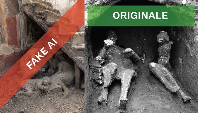 Fake ed Originale foto ia pompei